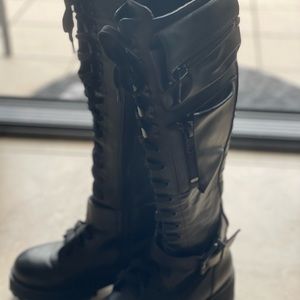 Obsidian Pocket Combat Boots Size 6
